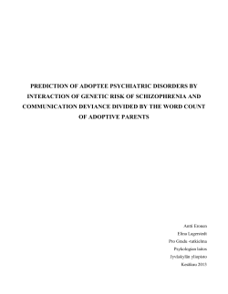 prediction of adoptee psychiatric disorders by interaction of genetic