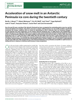 Acceleration of snow melt in an Antarctic