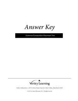 Answer Key - Calvert Education
