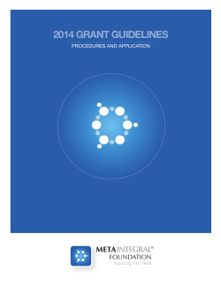 2014 grant guidelines - MetaIntegral Academy