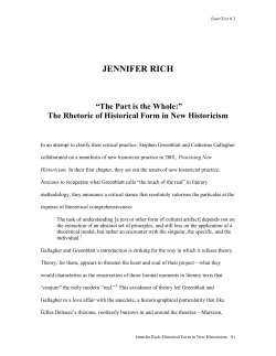 Jennifer Rich: "The Part is the Whole:"