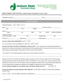 APPLICATION FOR EMPLOYMENT