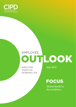Employee Outlook: Focus on mental health in the workplace