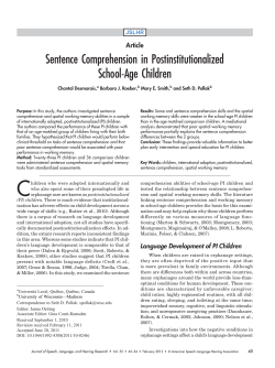 Sentence comprehension in post-institutionalized