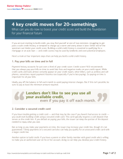4 key credit moves for 20-somethings