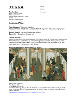 Exemplary Lesson Plan: The Great Migration