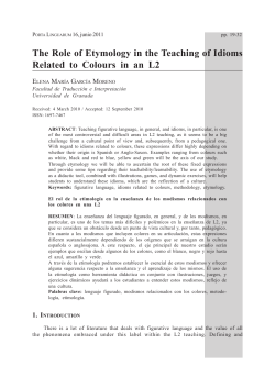 The Role of Etymology in the Teaching of Idioms Related to Colours