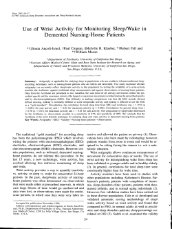 Use of Wrist Activity for Monitoring Sleep/Wake In