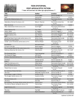 teen dystopian, post-apocalyptic fiction