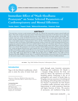 Immediate Effect of "Nadi-Shodhana Pranayam" on Some Selected