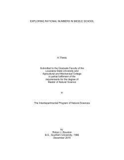 EXPLORING RATIONAL NUMBERS IN MIDDLE SCHOOL A Thesis