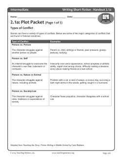 Intermediate Writing Short Fiction - Handout 1.1a