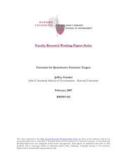 Faculty Research Working Papers Series