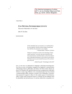 Co-Opting Intersubjectivity: Dialogic Rhetoric of