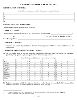 Agreement between joint tenants
