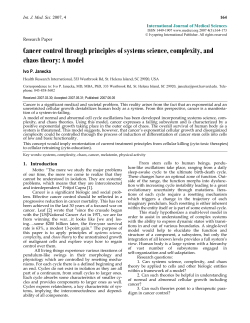 Cancer control through principles of systems science, complexity