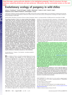 Evolutionary ecology of pungency in wild chilies
