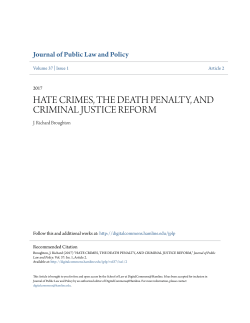 hate crimes, the death penalty, and criminal justice reform