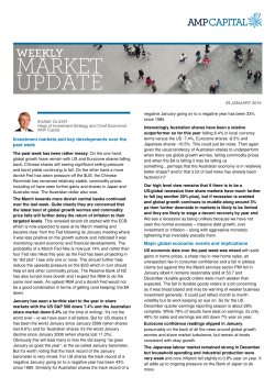 Investment markets and key developments over the past week Major