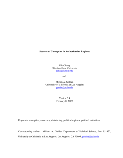 Sources of Corruption in Authoritarian Regimes
