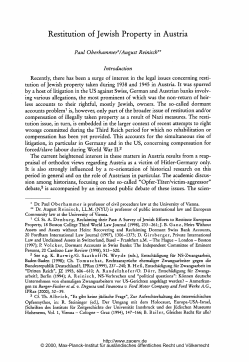 Restitution of Jewish Property in Austria