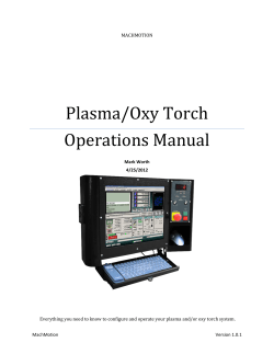 Plasma/Oxy Torch Operations Manual