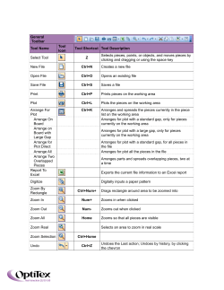 General Toolbar Tool Name Tool Icon Tool Shortcut Tool