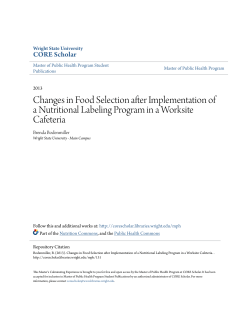 Changes in Food Selection after Implementation of a Nutritional