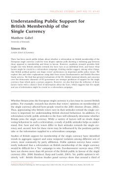 Understanding Public Support for British Membership of the