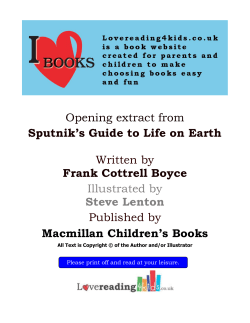 Opening extract from Sputnik`s Guide to Life on Earth Written by