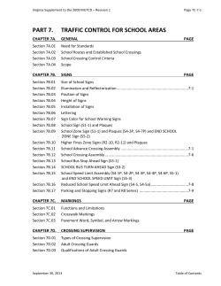 Part 7 &ndash; Traffic Controls for School Areas