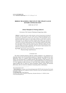 Bridge Measuring Circuits in the Strain Gauge