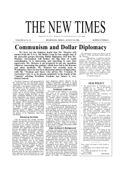 Communism and Dollar Diplomacy