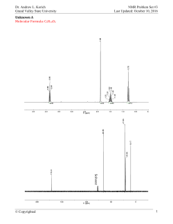 NMR Problem Set #3 - The Korich Research Group