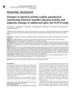 PEDIATRIC HIGHLIGHT Changes in physical activity