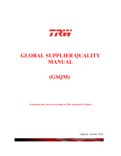 global supplier quality manual (gsqm)