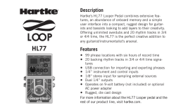 Hartke HL77 Looper Owner`s Manual