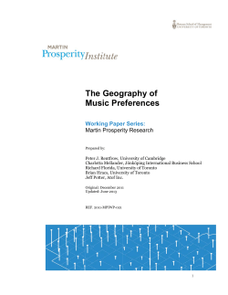 The G eograph y of Music Preferences