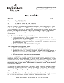 Guide to Physician Payments - Department of Health and