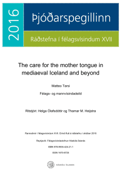 The care for the mother tongue in mediaeval Iceland