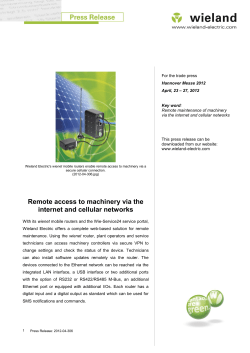 Remote access to machinery via the internet and cellular networks