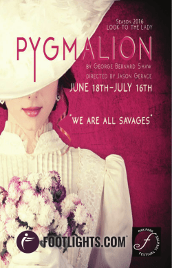 PYGMALION - footlights.com