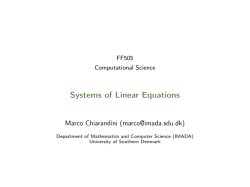 Systems of Linear Equations