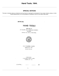 Hand Tools. 1944. - The Woodworks Library