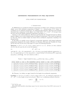 ARITHMETIC PROGRESSIONS ON PELL EQUATIONS 1
