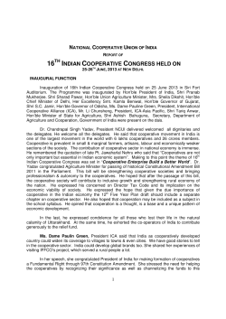 Recommendation Report of 16th Indian Cooperative Congress