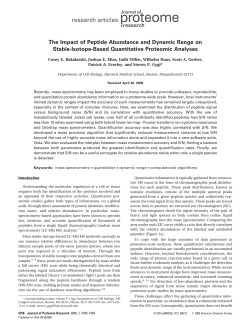 The Impact of Peptide Abundance and Dynamic Range on Stable