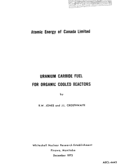 Atomic Energy of Canada Limited URANIUM CARBIDE FUEL FOR