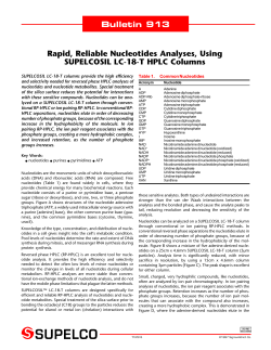 Bulletin 913 Rapid, Reliable Nucleotides Analyses, Using