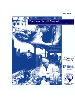 Food Recall Manual - EDIS